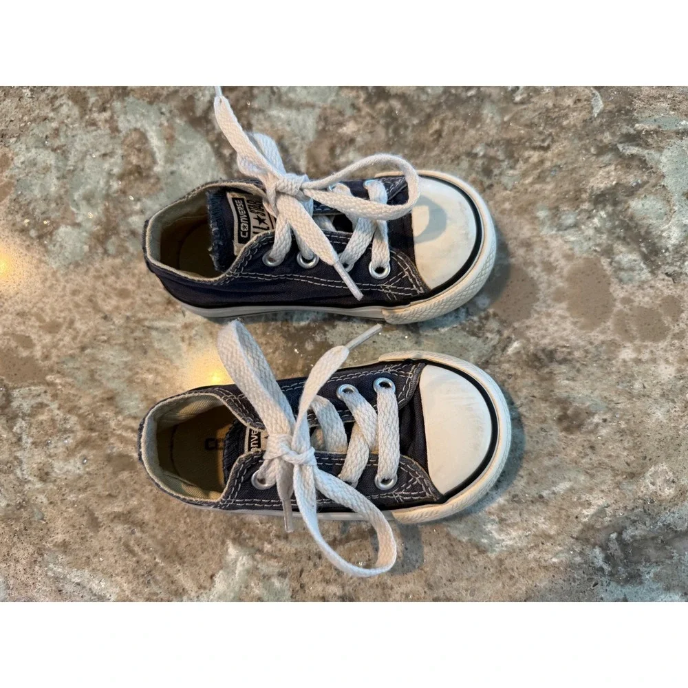 Converse All Star‎ Low Top Canvas Sneakers Toddler Kids Navy Blue Size 5b Shoes